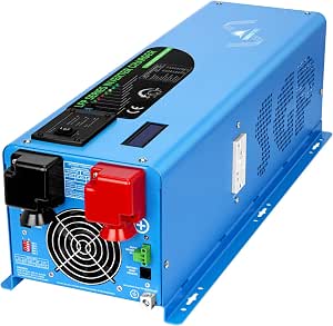 4000W 12V Inverter Charger, Peak 12000W, 240V AC Input, 120V/240V Split Phase, Pure Sine Wave, LCD Remote, for Off-Grid Systems