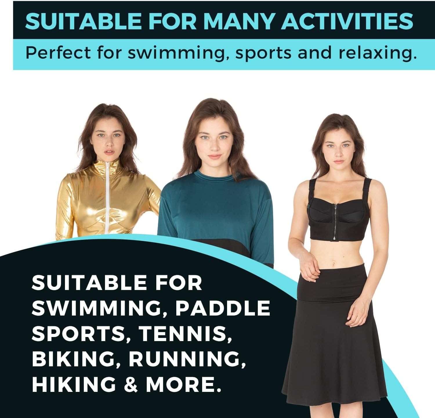 Women's Swim Skirt with UPF 50+ Sun Protection, Modest Swimwear for Women, Adjustable Length Swim Skirt - Image 5