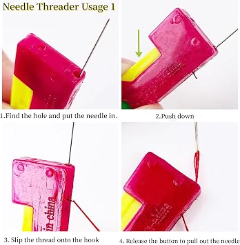 Automatic Needle Threader, Upgraded Needle Threaders for Hand Sewing, Sewing Machine Needle Threader, Plastic Random Color Needle Threader Sewing Tool for DIY Embroidery Cross Stitch Craft(6 pcs)