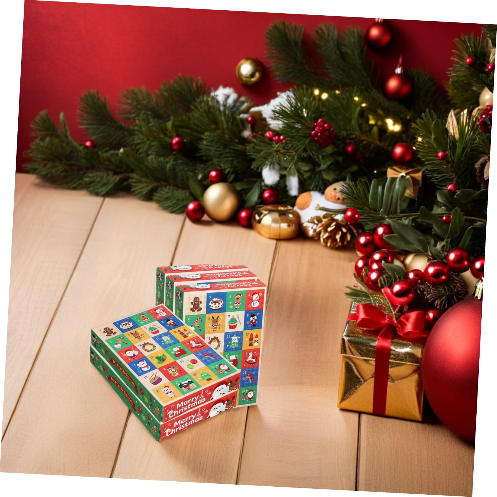 Didiseaon 5pezzi Scatola Dell'avvento da Riempire Scatole Regalo Dell'avvento Vuote Scatole di Carta per Calendario di Natale da Riempire per Vacanze Scatola per Conto alla Rovescia