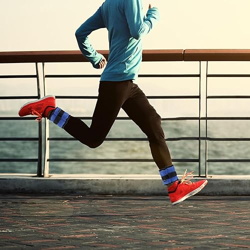 Miniatura 4 de GALPADA 2 unidades de pesas para brazos y piernas para hombres y mujeres, pesas ajustables para tobillo y muñeca, para correr, caminar, aeróbicos,