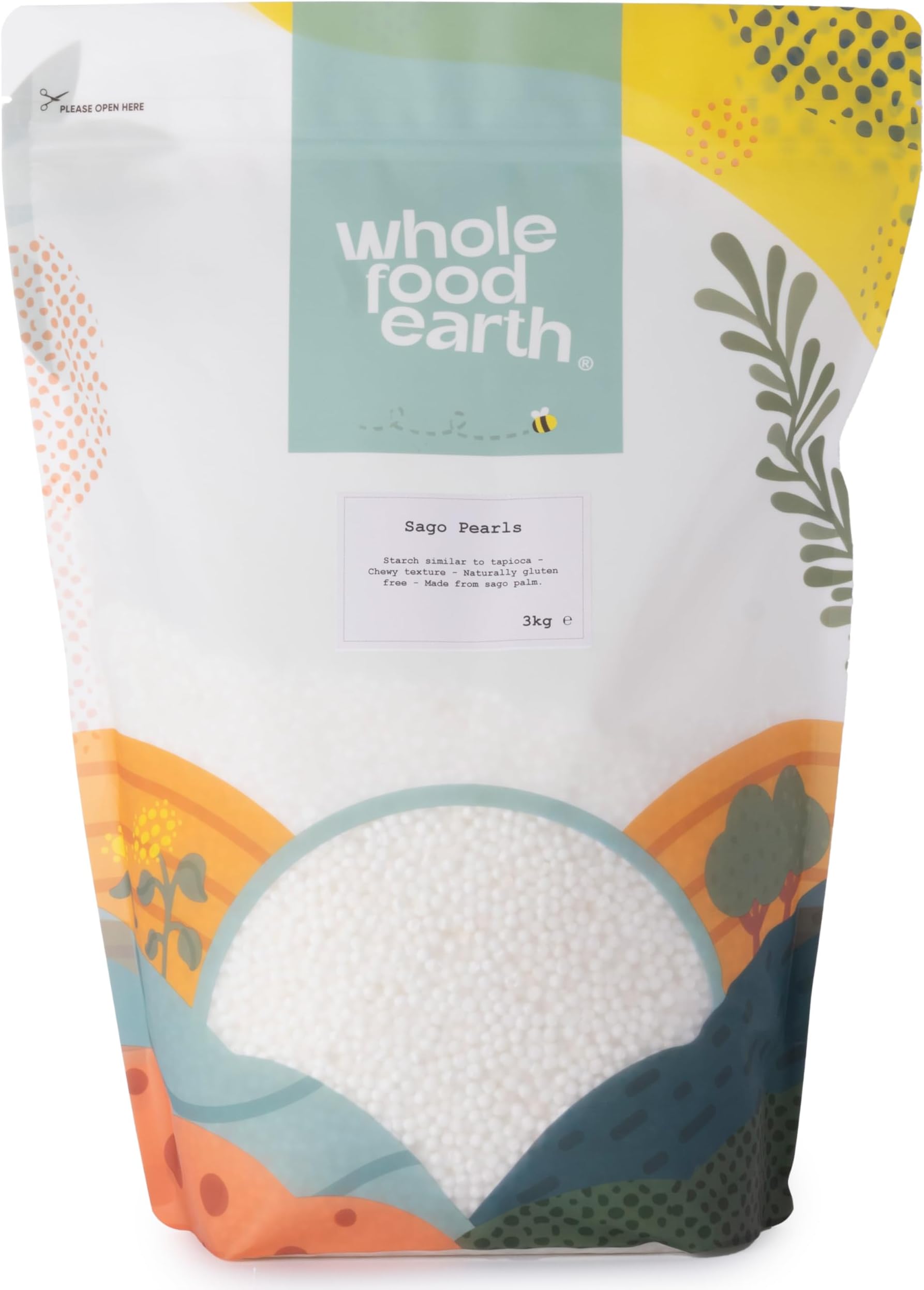 Wholefood Earth Sago Pearls 3 kg | GMO Free | Natural |