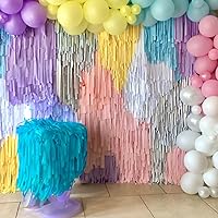 Vista 5 de Serpentinas de papel crepé, 6 rollos de papel crepé de 492 pies, paquete de 6 serpentinas de papel azul plateado y blanco para decoración de fiestas