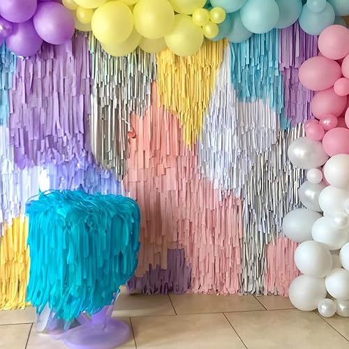 Miniatura 4 de Serpentinas de papel crepé, 6 rollos de papel crepé de 492 pies, paquete de 6 serpentinas metálicas de color rosa dorado rosa polvoriento para