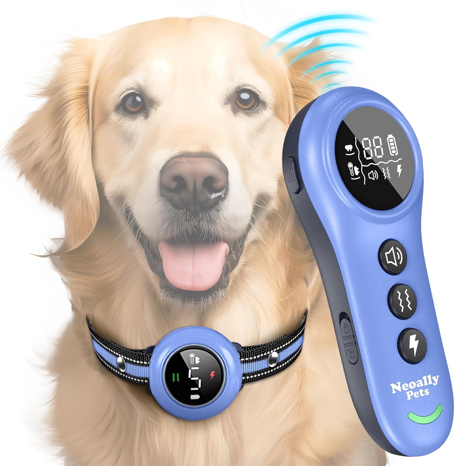 Neoally 2 in 1 Dog Training and Bark Control Collar Smart Anti Barking Collar with and with No