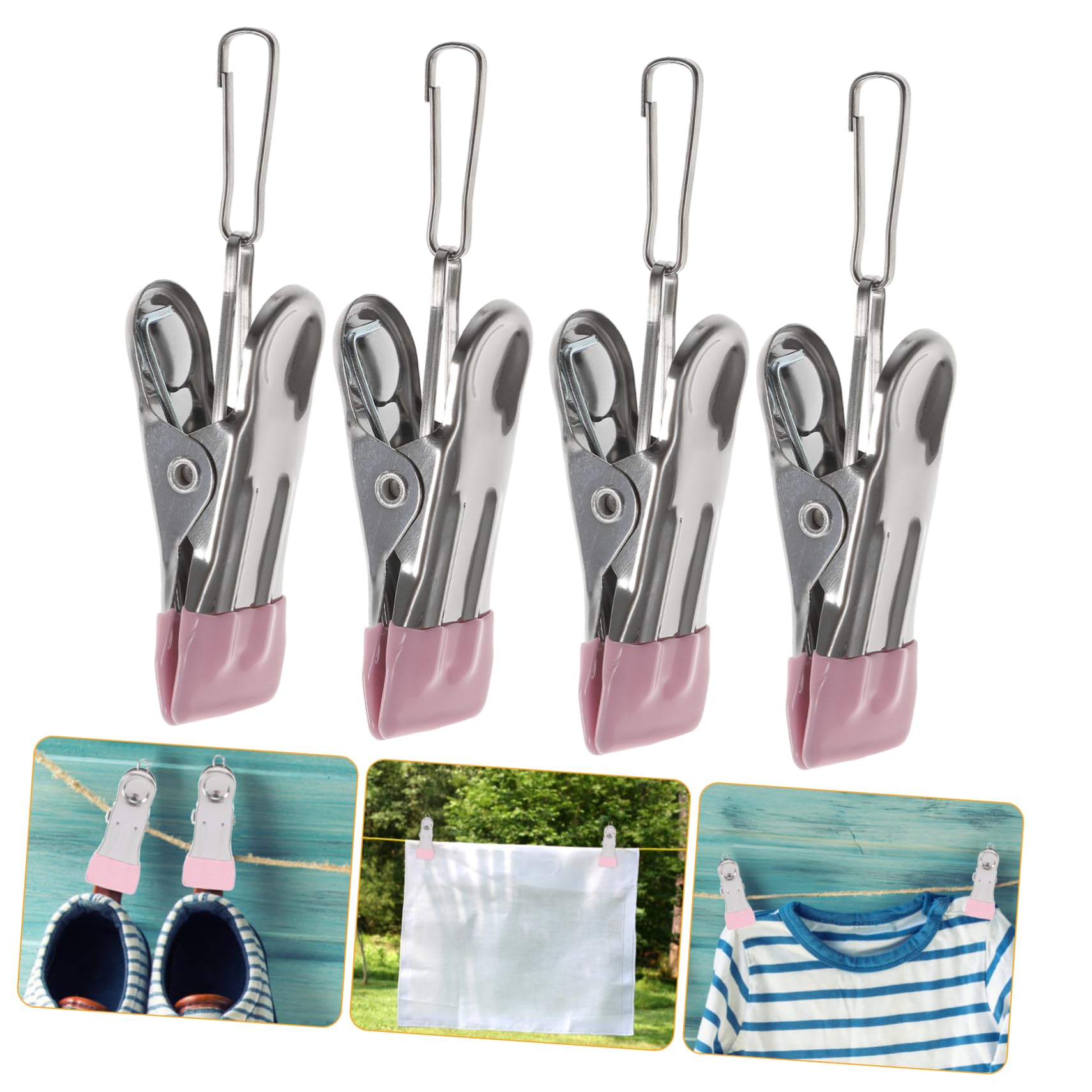 Abaodam 3 Set Di Mollette Multiuso Per Stendere I Panni Clip in Acciaio Inossidabile Per Appendere Vestiti Asciugamani Sciarpe Bucato Uso Pesante 6 Pezzi*3
