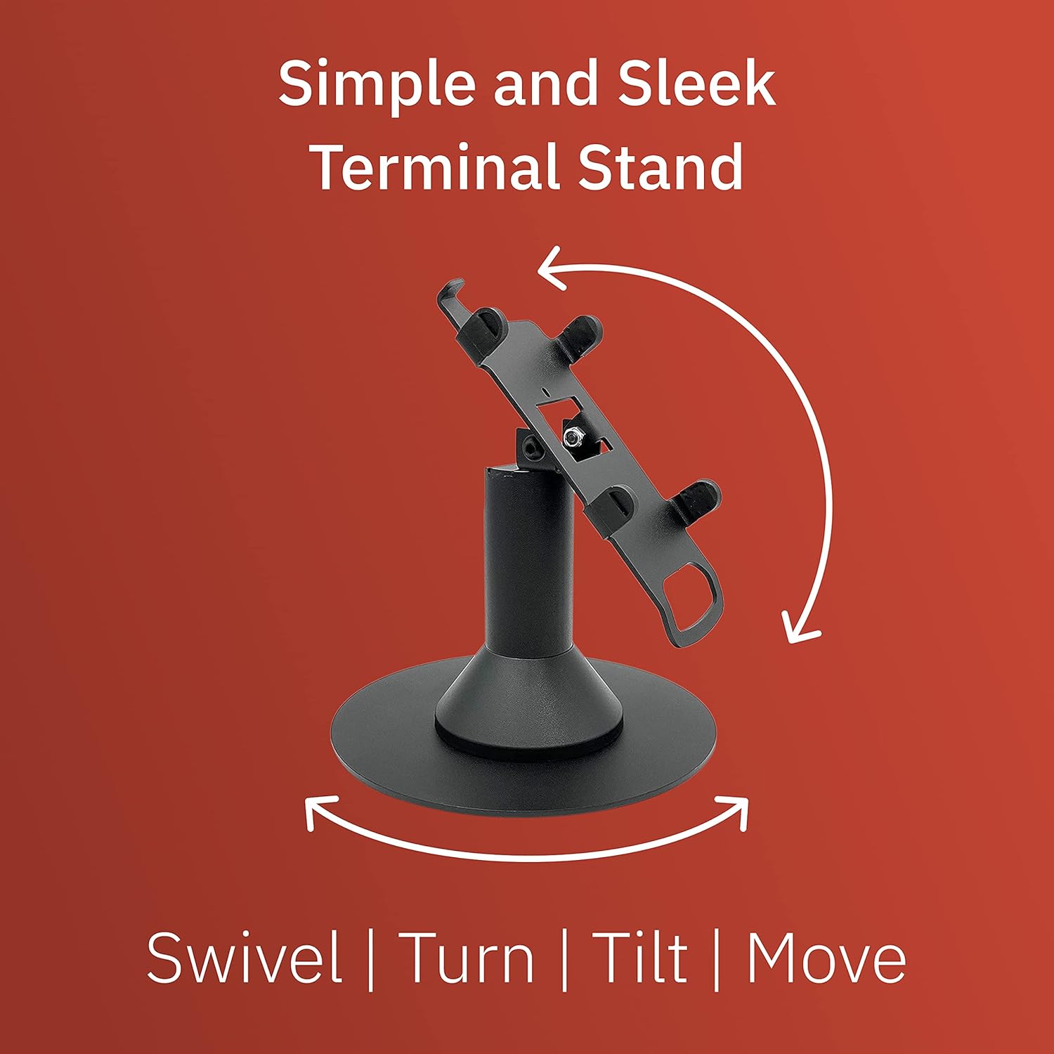 DCCStands Ingenico IPP310/315/320/350 7" Freestanding Swivel and Tilt Terminal Stand with Round Plate, Black