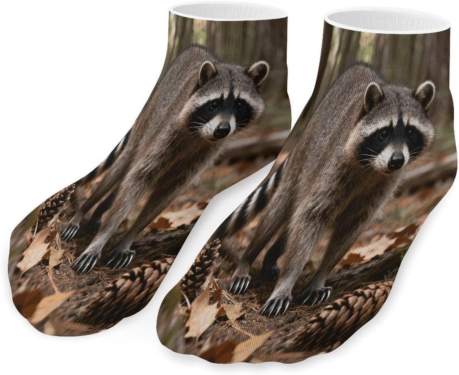 Raccoon Crew Sock for Men Women Funny Novelty Socks Athletic Ankle Socks Comfort Soft Low Cut Tab Sock 5 Pairs