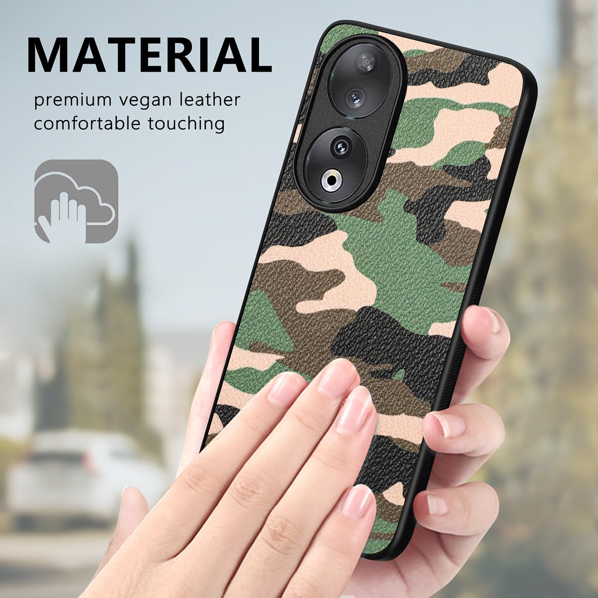 RonRun Cover per Honor 90 Lite 5G, 360°Rotante Anello Supporto Case Custodia Antiurto Morbida