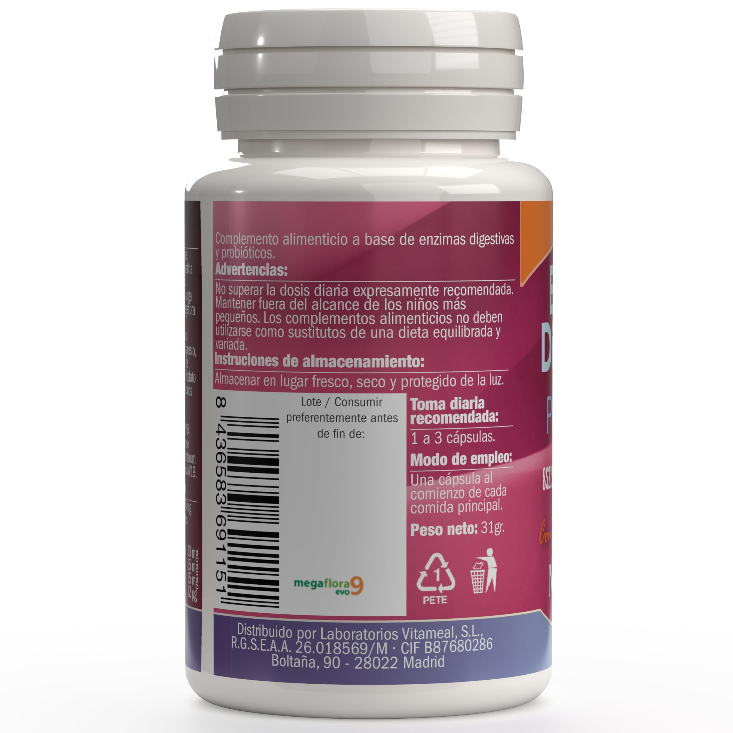 Enzymes digestives et probiotiques 60 capsules