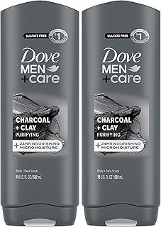 Elements Body Wash Charcoal + Clay, Effectively Washes Away Bacteria While Nourishing Your Skin, Gray, 18 Fl Oz (Pack of 2)
