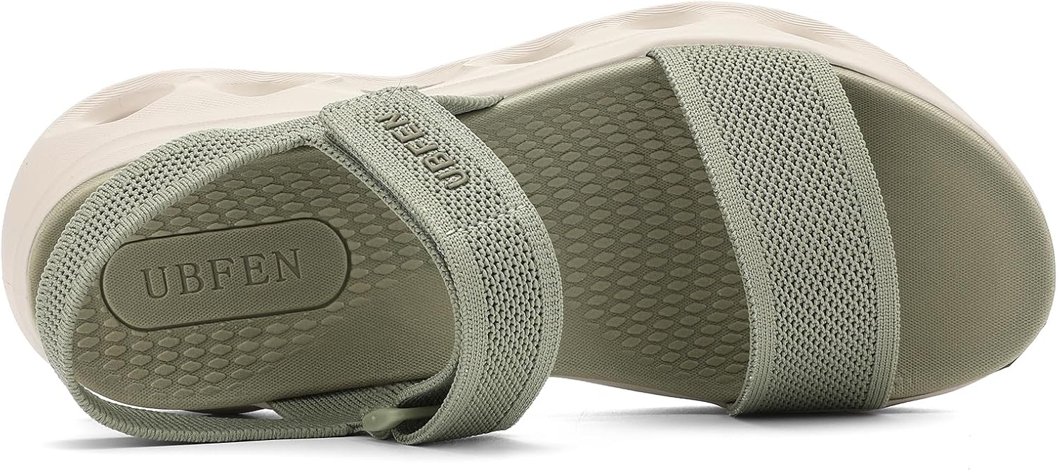 UBFEN Womens Walking Hiking Sandals Comfortable Arch Support Non Slip Adjustable Straps Cushioned Footbed Platform Sport Water Sandals Summer - Image 4