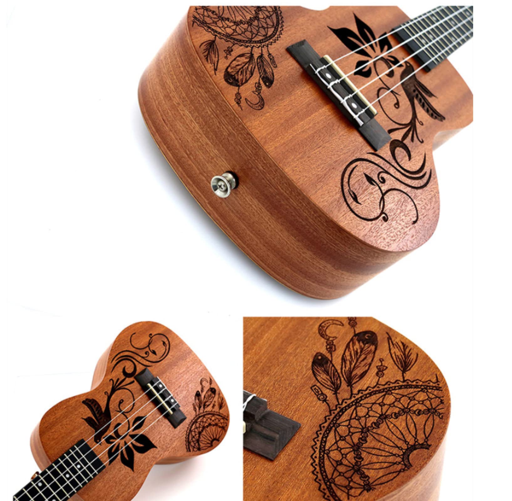 24 "Concert Children Ukulele mogano inciso portatile per bambini regali principianti P