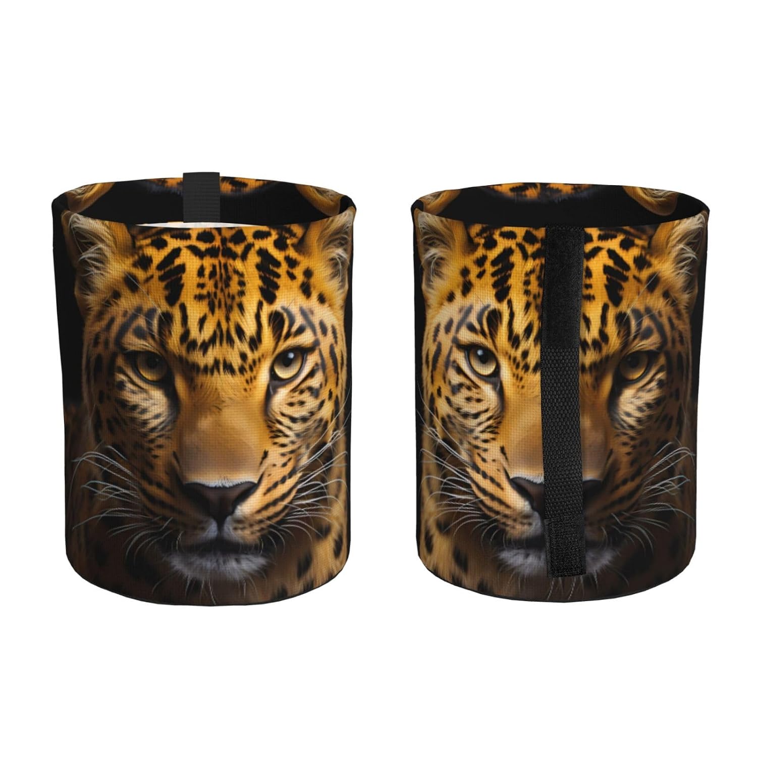 The deep-Eyed Leopard Hanging car Trash can, Foldable car Trash can, car Storage Box Accessories, Suitable for Travel SUV Truck Sedan image 2
