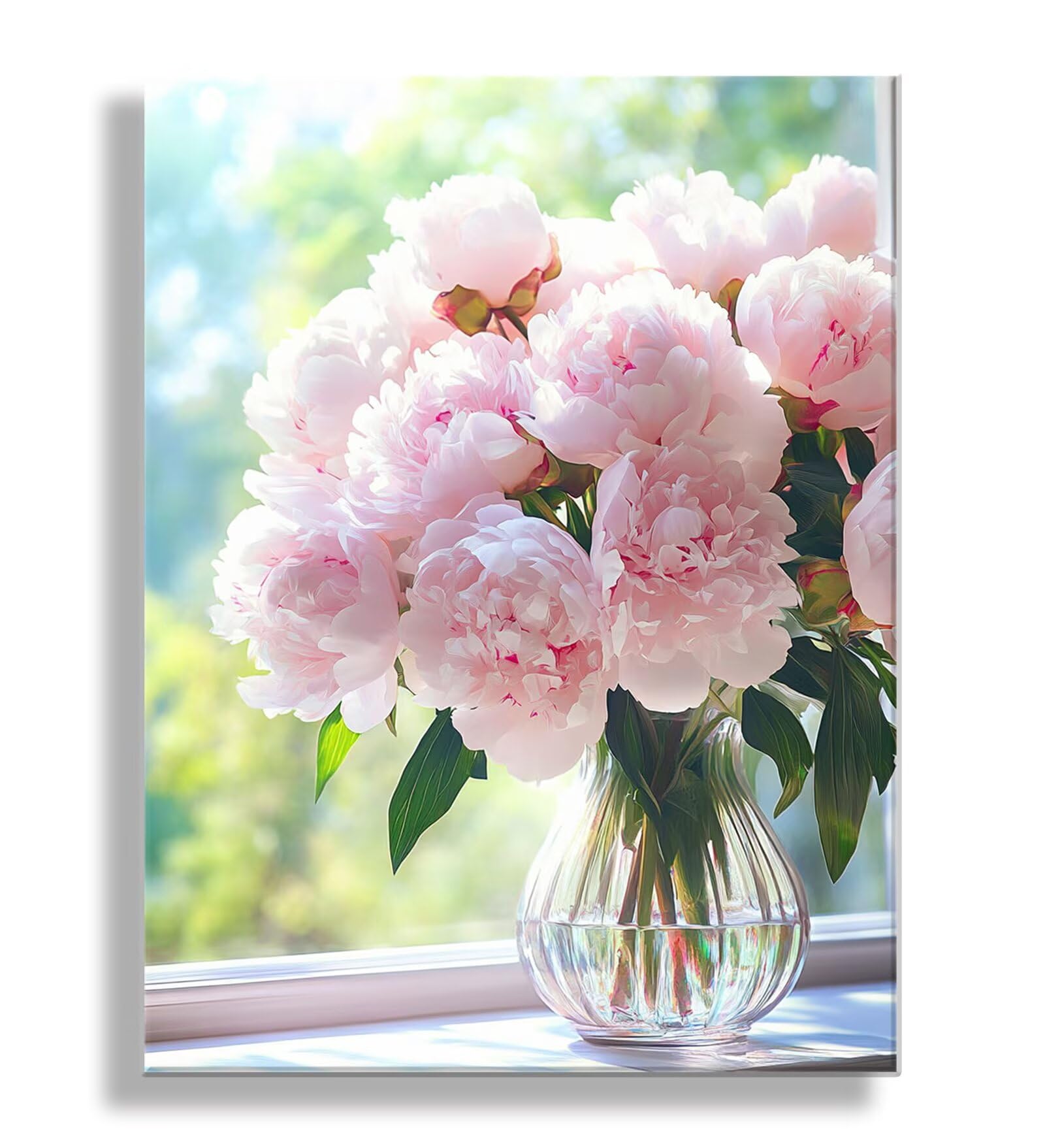 Dipingere con i Numeri Adulti fiore peonia, Quadri da Dipingere Numerati Fai Da Te per Principianti e Adultis, Olio La Pittura di Numeri Kit, Hobby Creativi Adulti, Decorazioni Casa 90x120cm Q3S-710