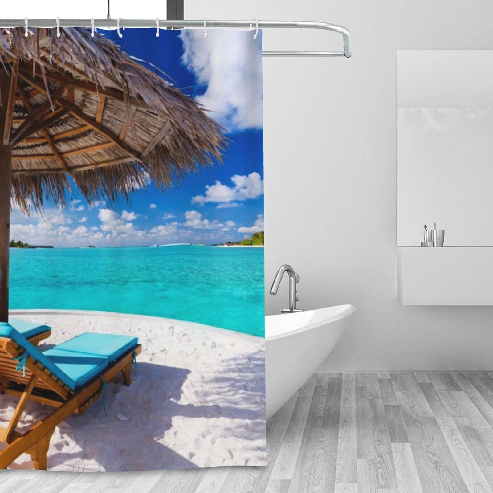 Tenda da doccia impermeabile 3D Oceanic Seahorse - Decorazione da bagno