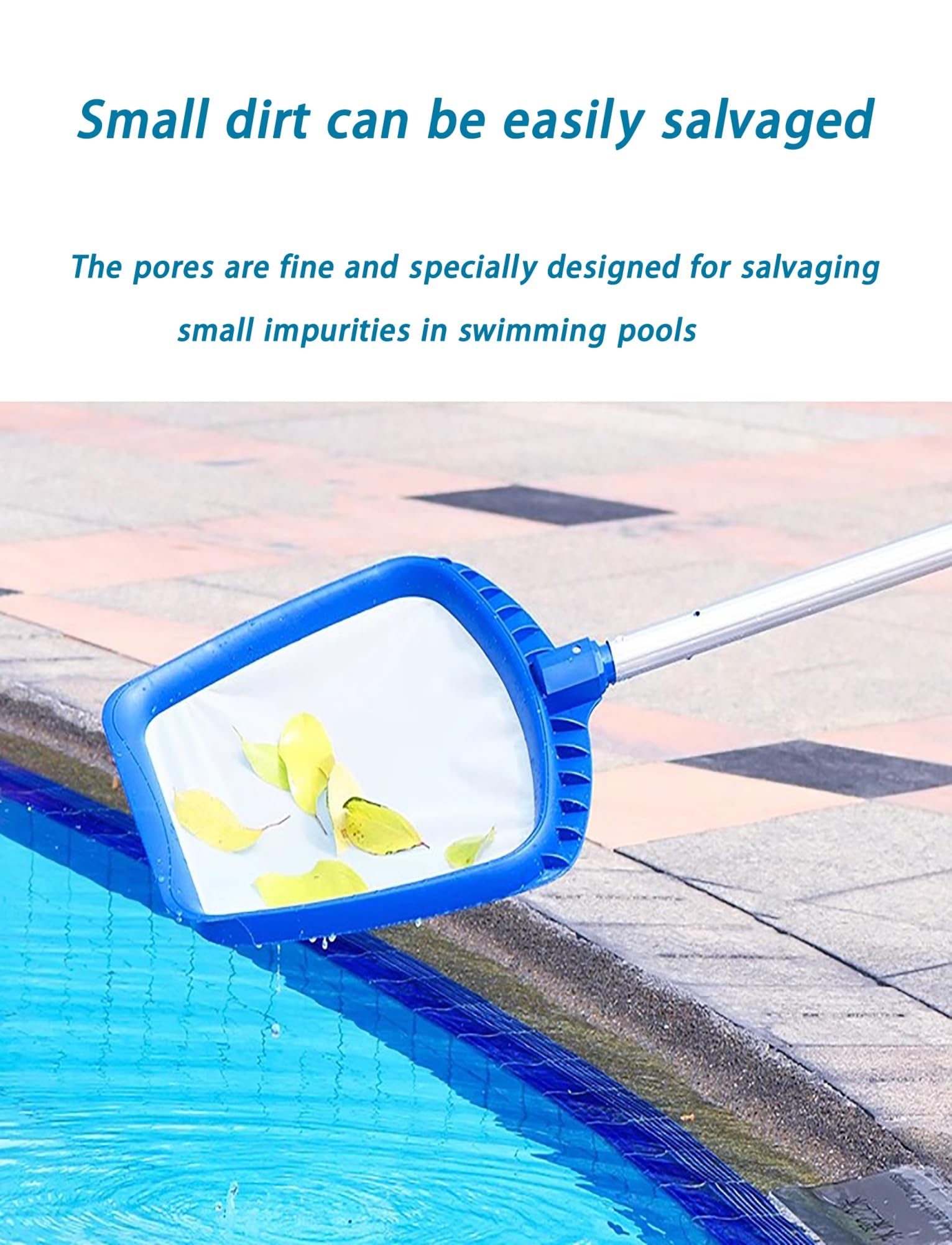 Questo retino per Skimmer da Piscina, reti per la Pulizia delle Foglie con Rete a rastrello Profonda, Strumento di Pulizia per Foglie da Piscina Resistente con Telaio a Maglia fine Adatto a