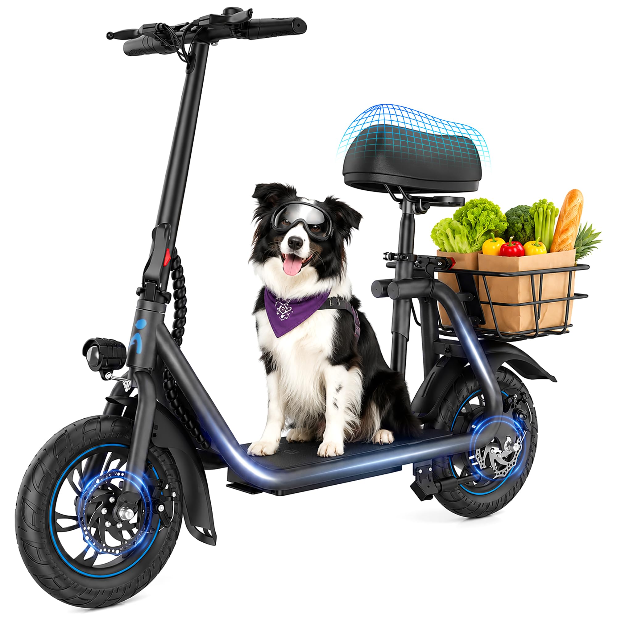 URBANMAX C1 Electric Scooter with Seat and Basket