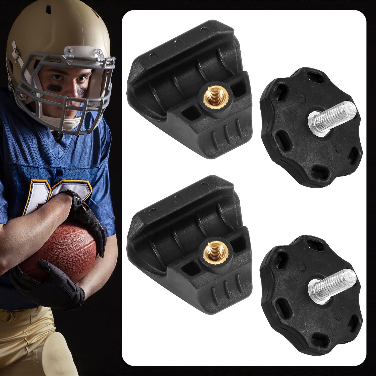 ag ii football helmet stabilizer clips Sleefs White Visor Quick which players can feel and hear Football Helmet Clips Screws Nuts