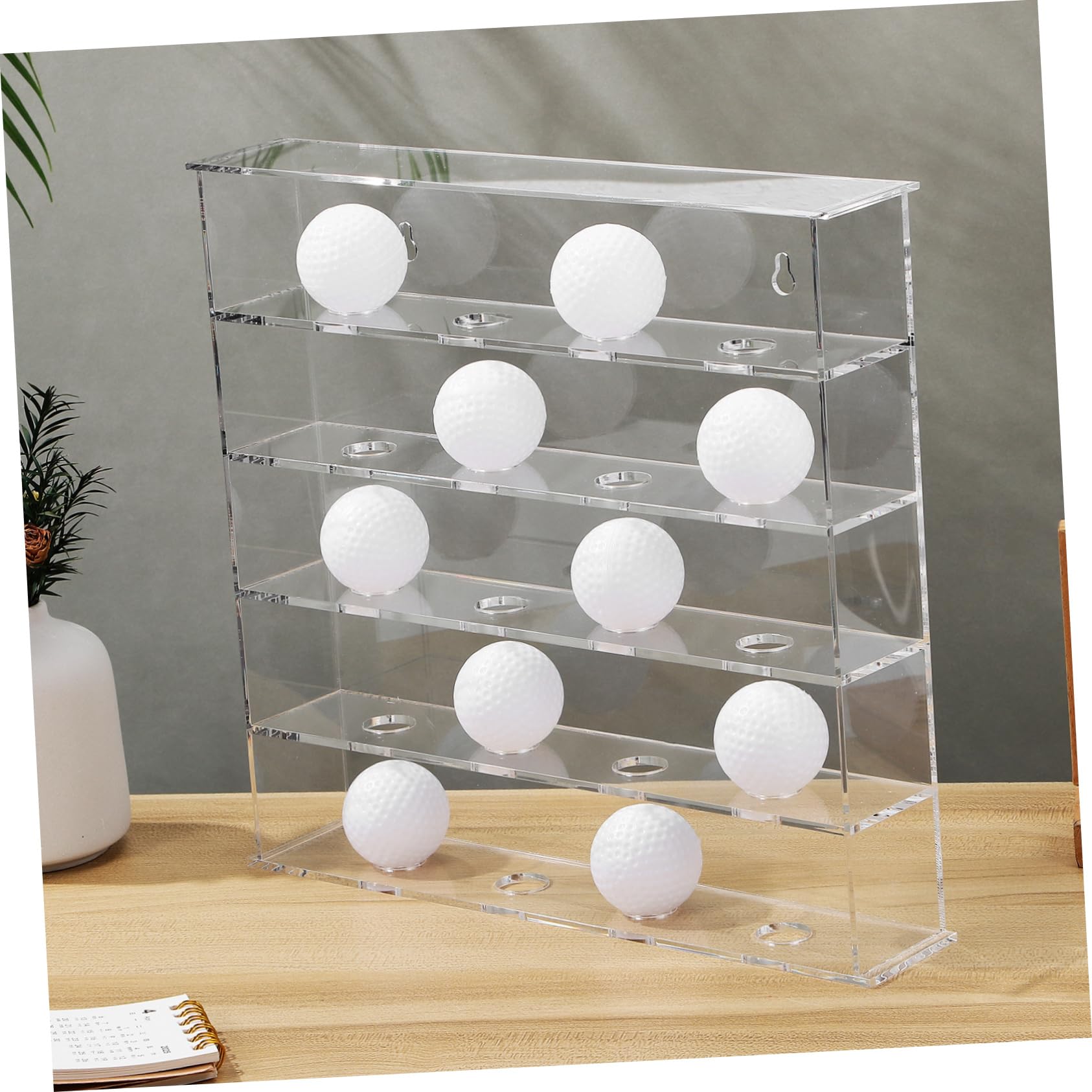 Vitrina para Balones de Golf sin Puerta, Soporte Mural para 20 Bolas
