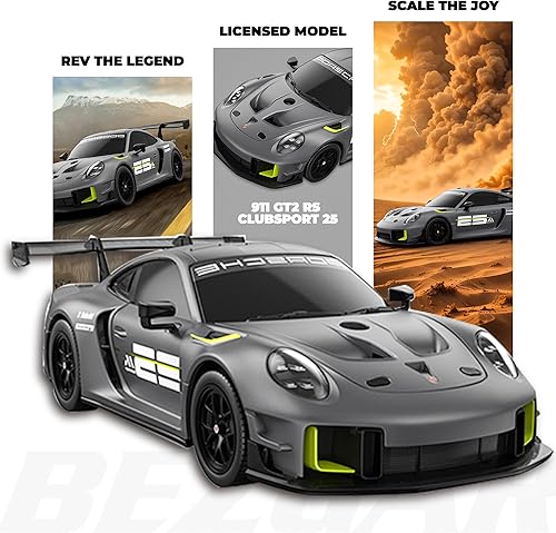 Miniatura 2 de BEZGAR Auto Porsche a control remoto - Auto de juguete Porsche 911 GT2 RS con licencia oficial 124 Porsche RC, regalo para niños, niñas,