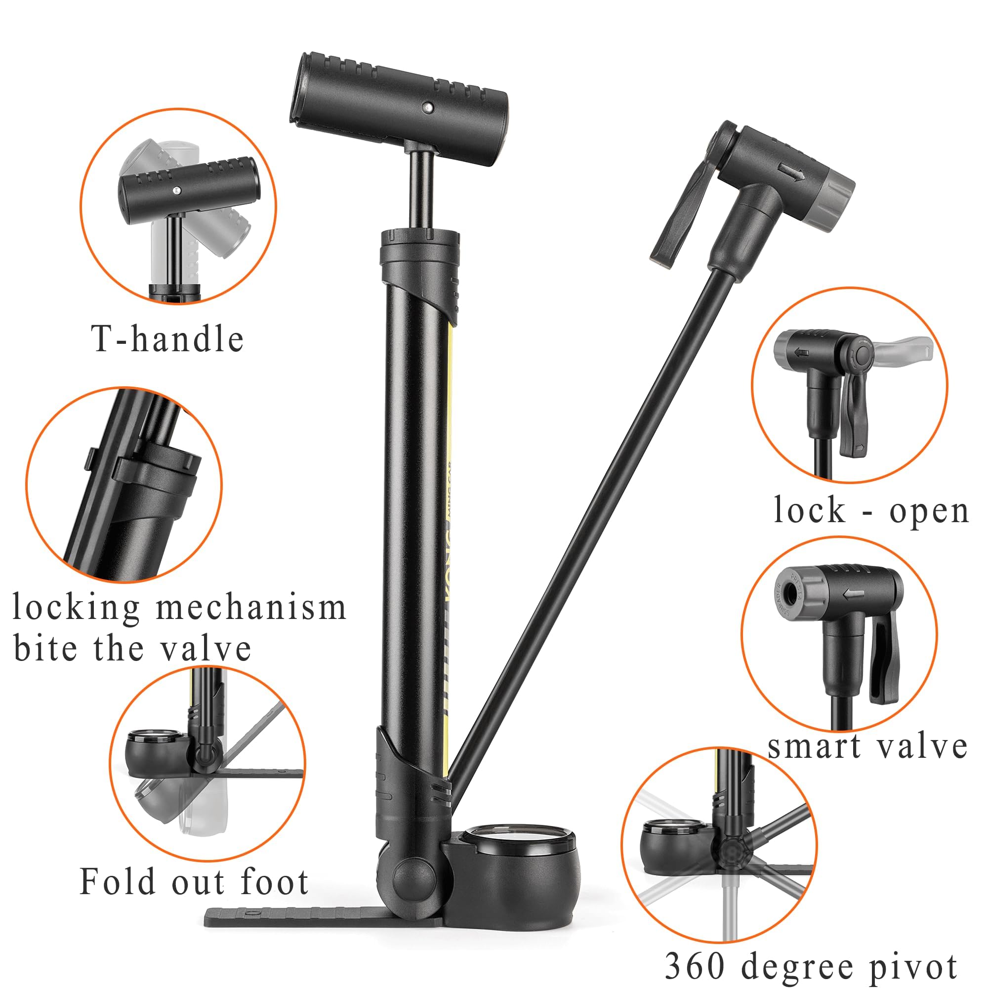 Presta Folding Bike Pump Flextail Tiny Bicycle Pump Electric Bike