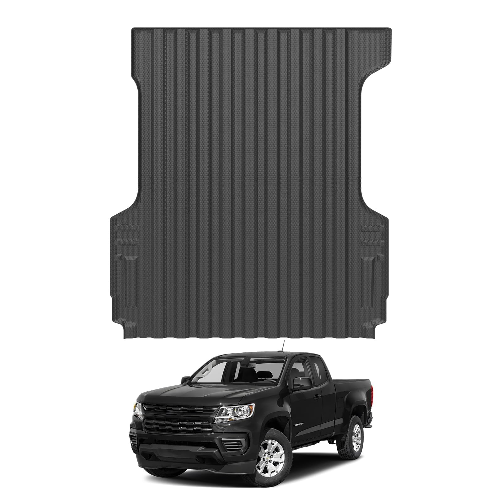 Ecarzo 2024 Upgraded Bed Mat Compatible with 2015-2022 Chevy Chevrolet Colorado/GMC Canyon Accessories 5FT Bed Liner TPE Cargo Mats Heavy Duty Rear Trunk Mat All Weather Protection