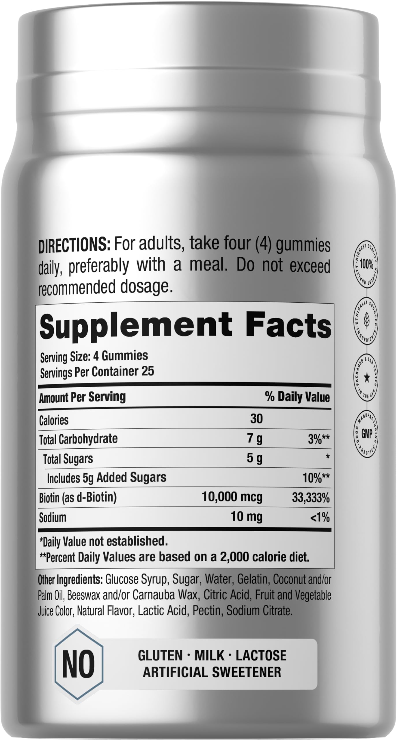 Horbäach Biotin 10000mcg Gummies | 100 Count | Blueberry Flavor — Amazon image 2