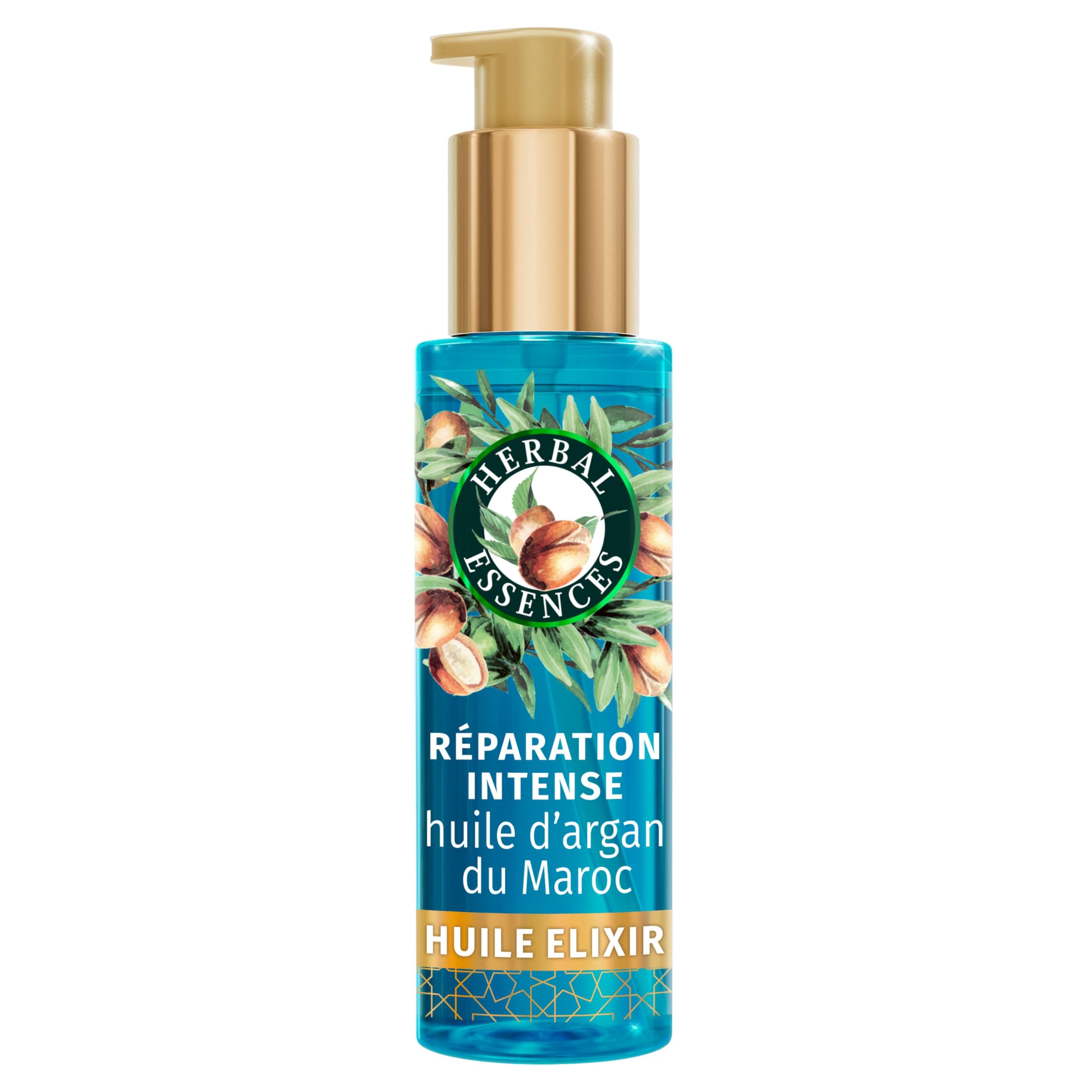 Herbal Essences Huile Élixir Réparation Intense Huile D'Argan Du Maroc 95ml Pour Cheveux Lisses Et Brillants. Pénètre Profondément Pour Nourrir, Renforcer Et Réparer. Formule Légère Et Végane