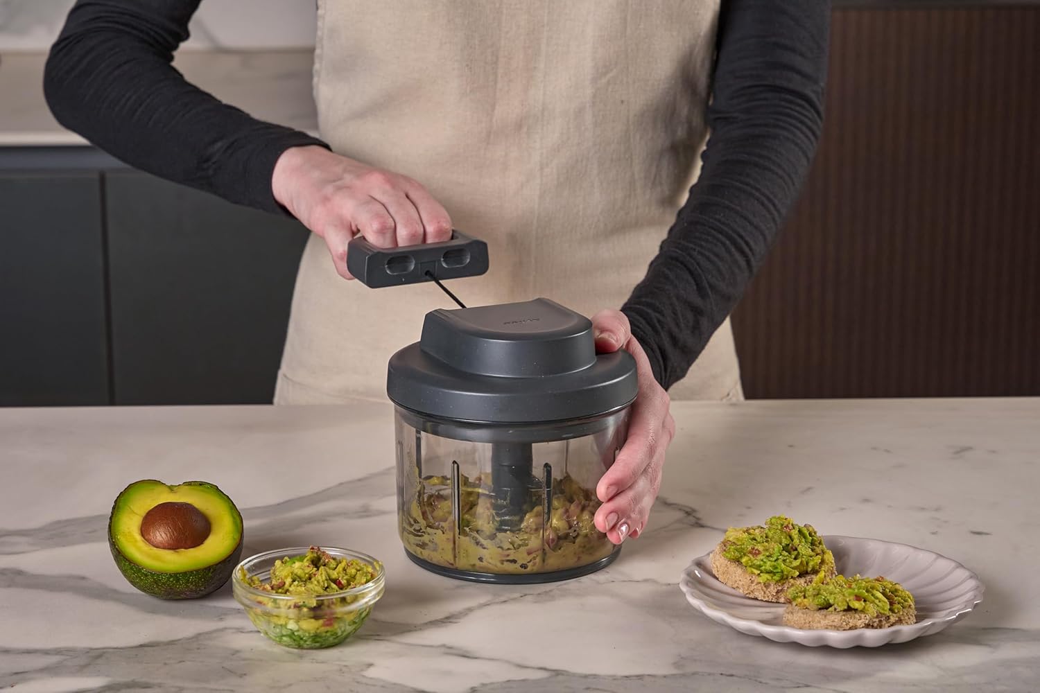 Zyliss Easy Pull Food Chopper and Manual Food Processor - Hand-Held Slicer & Dicer for Fruits & Vegetables - Easy Pull Manual Food Chopper - Cooking Gadgets & Kitchen Essentials - Easy Pull 3.0