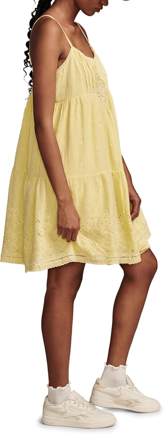 Lucky Brand Women's Lucky Brand Women's Pintuck Bodice Tiered Mini