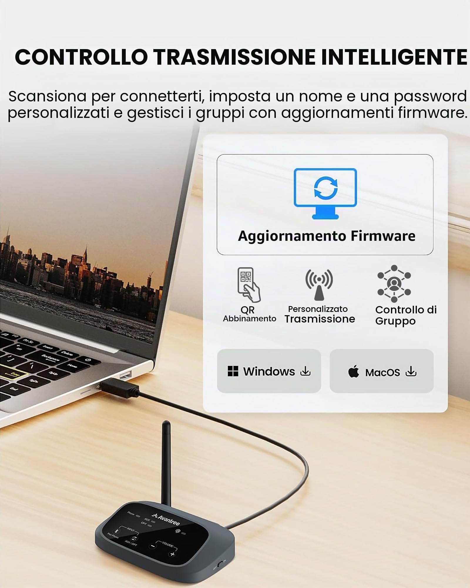Avantree AuraPlex M3 – Sistema audio Auracast per chiese, compatibile con dispositivi Auracast, 1 trasmettitore & 3 ricevitori, espandibile, portata 100m per aule ed eventi
