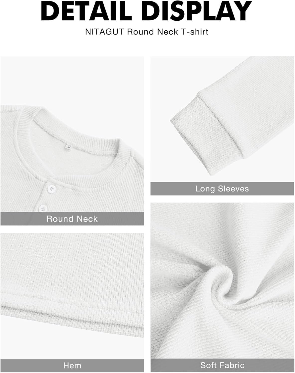 NITAGUT Men's Henley Shirts Long Sleeve Button T-Shirt Fashion Casual Pullover Shirt - Image 6