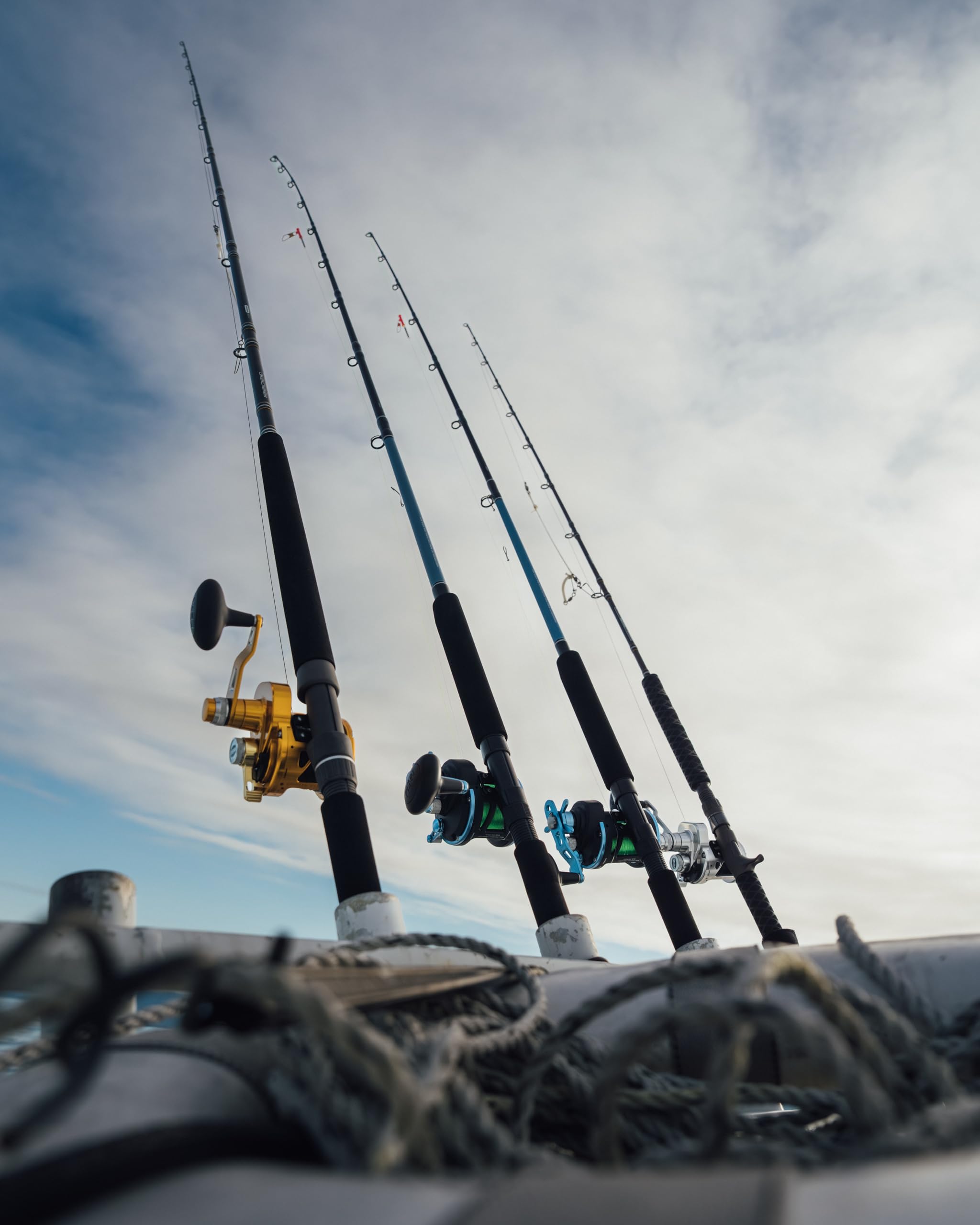PENN Warfare II Trolling & Drifting Caña de Pesca | Caña de lanzar para Agua Salada para salmón, atún y Pesca Deportiva | 1 Pieza 30-100 LB | Mango ergonómico de EVA y cardán | Múltiples tamaños