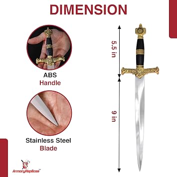 Armory ReplicasTM - King Solomon Medieval Crusader Daggers - Perfect for Reenactment