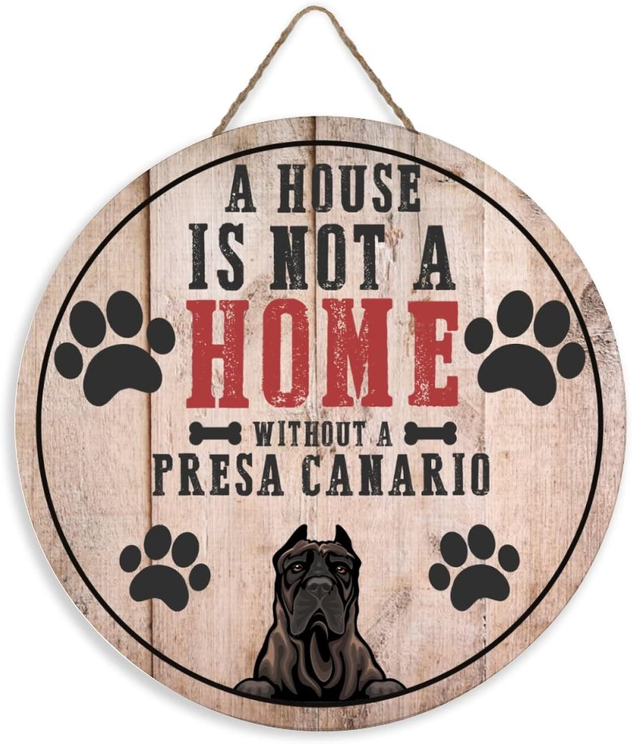 Mutilovely Vintage Dog Wood Sign with Paw Print Funny Pet Quote Words A House Is Not A Home Without A Pug Farmhouse Home Wall Front Door Hanger for Nursery Room House Decor Dog Mom Gift, 12"