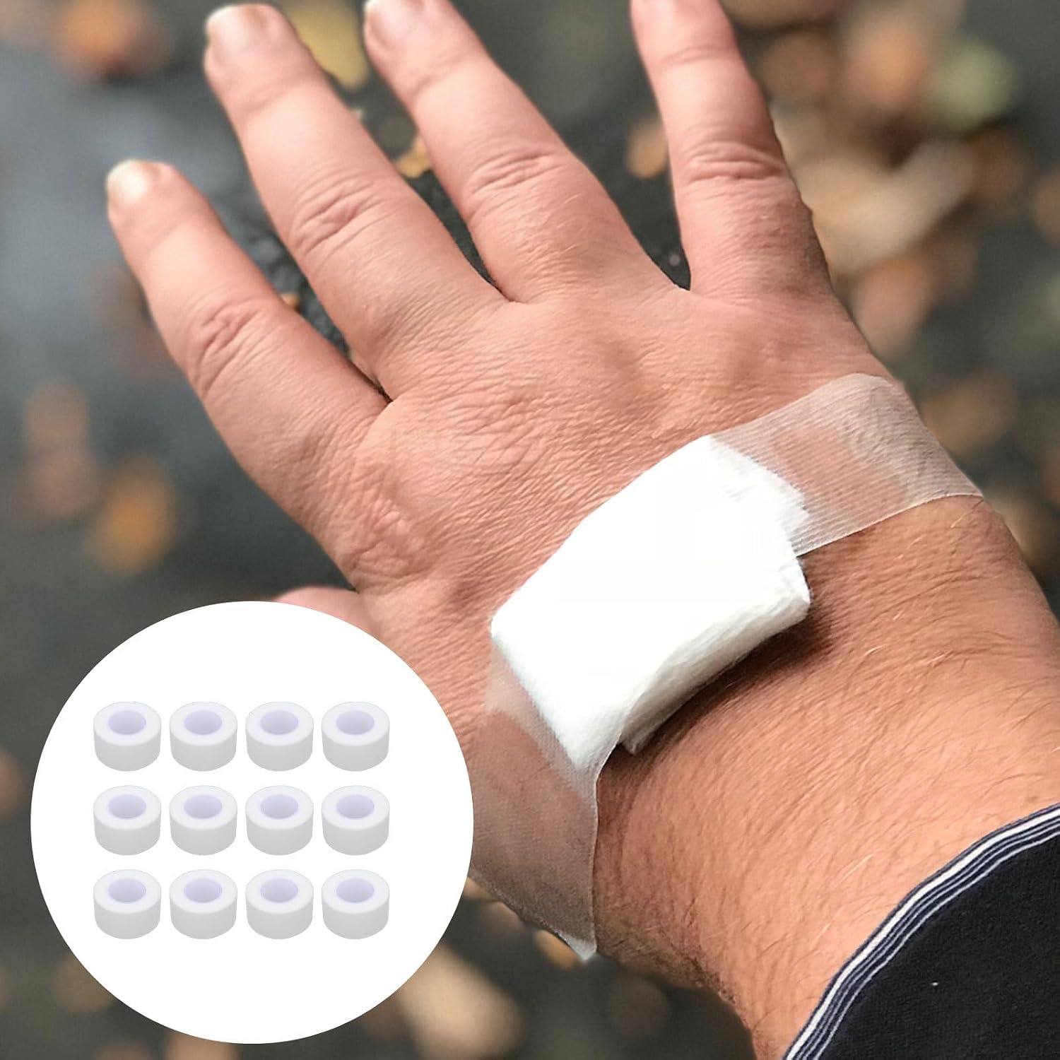 Ciieeo 12 Rolls Adhesive Tape Pe Breathable Hypoallergenic Wound Fixing Tape High Adhesion for Nursing and Securing