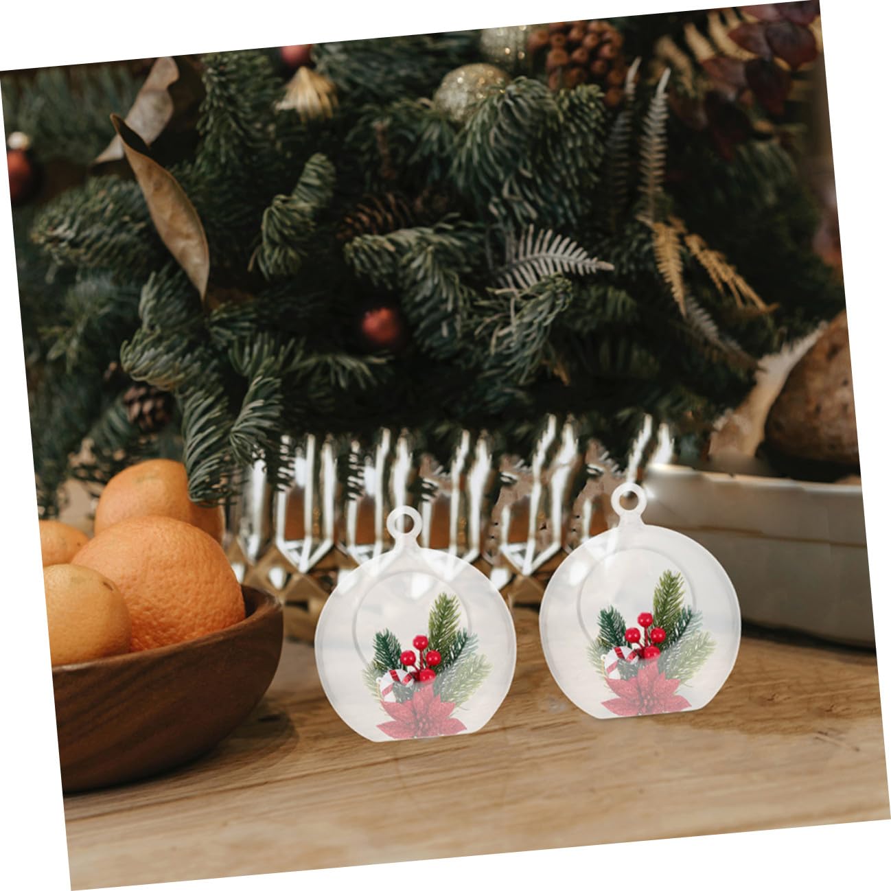 Hemobllo Boules de Noël Transparentes Creuses à Remplir 8 CM 20 Pièces en Plastique Incassable Décorations Suspendues pour Fêtes Mariages et Anniversaires Ornements Personnalisables