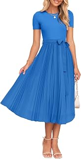 ZESICA Women's 2026 Summer Short Sleeve Knit Midi Dresses