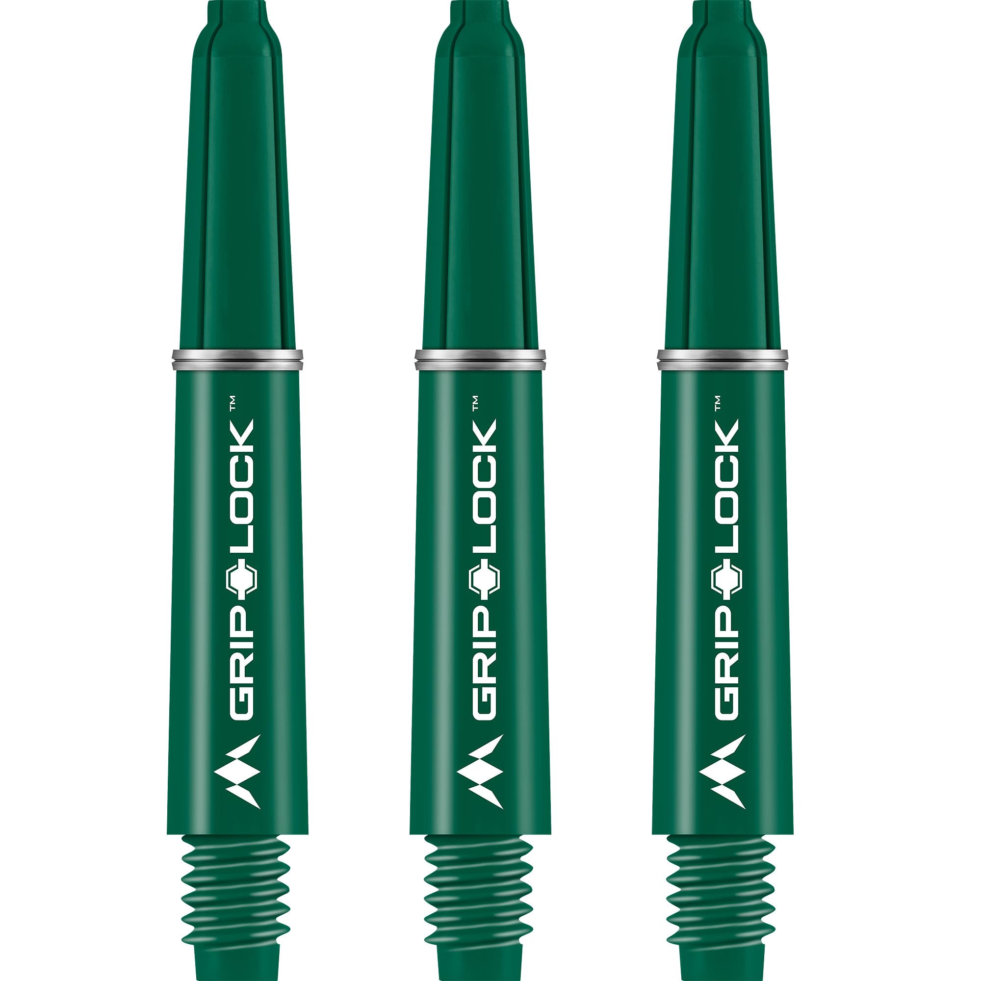 Mission Darts S1082 GripLock Durable Nylon Shafts | Medium Dart Stems | Green