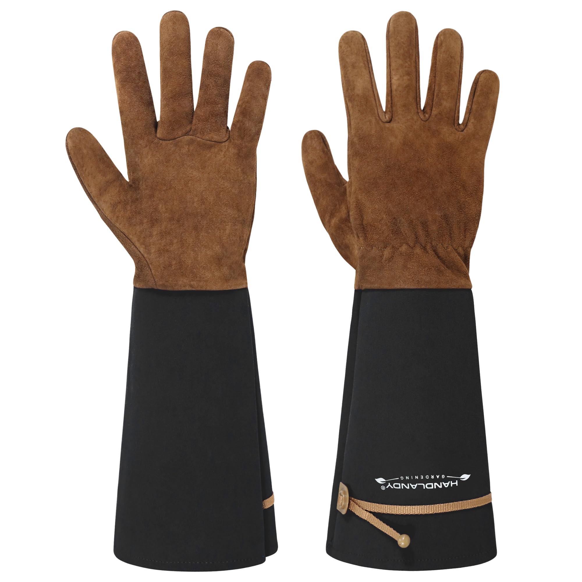 HANDLANDY HLDD Lange Gartenhandschuhe, Dornensichere Rosenhandschuhe für Männer und Frauen, strapazierfähige Gartenhandschuhe für Kakteen und Brombeeren