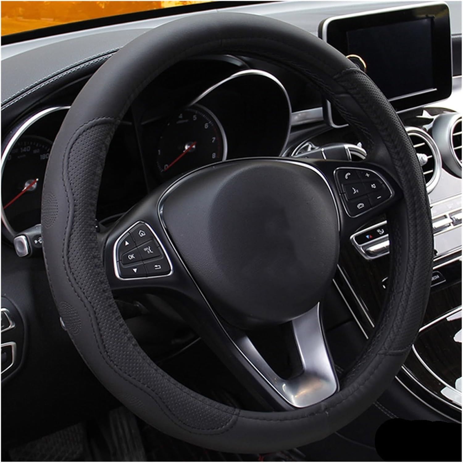 Wheel Protector Cover Car Steering Wheel Cover Volant Braid On The Steering-Wheel Funda Volante Auto Styling Steering Protective Case Cover(Blue)