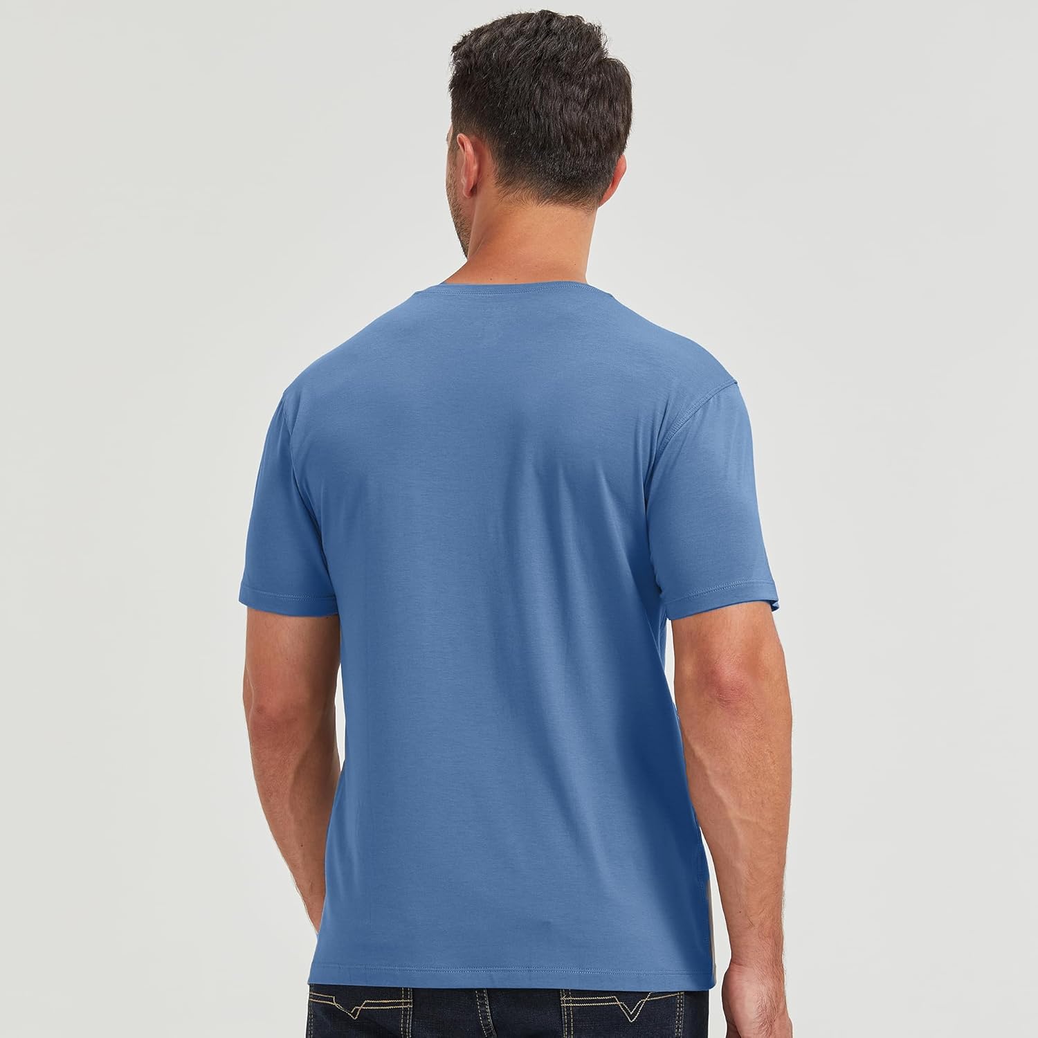 netdraw Men's Ultra-Soft Viscose Bamboo Cotton T-Shirt, Crew Neck Short Sleeve Casual Lounge Dressy Undershirt Tee - Image 5