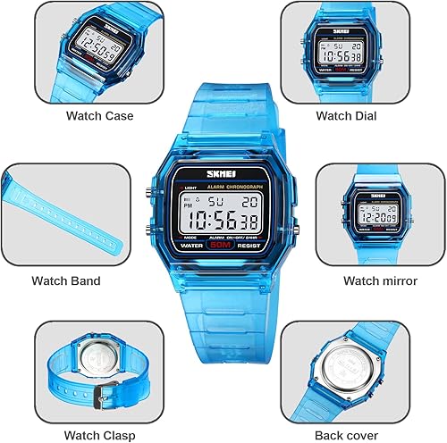 Miniatura 4 de FANMIS Reloj digital deportivo multifuncional para hombre y mujer, resistente al agua, LED, electrónico, tácticas militares, cronómetro