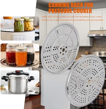 Xspeedonline 2-Pack Canner Rack Compatible with Pressure Cooker - Stainless Steel Canning Rack - for Presto 01781 23-Quart, for All American 21.5-Quart - 11 Inch (28cm Canners for Canning)