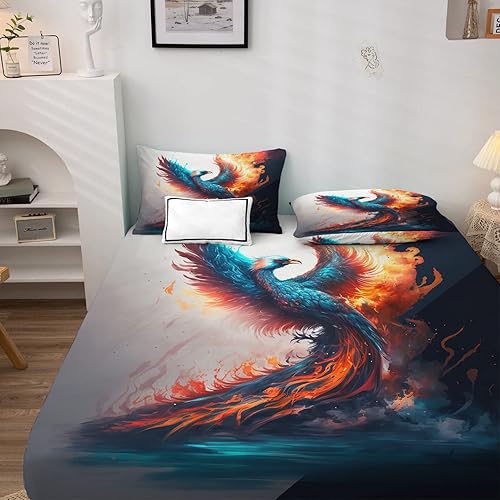 Miniatura 9 de Juego de sábanas de tigre divididas tamaño King, sábanas de cama y fundas de almohada estampadas de 5 piezas, microfibra suave con bolsillo