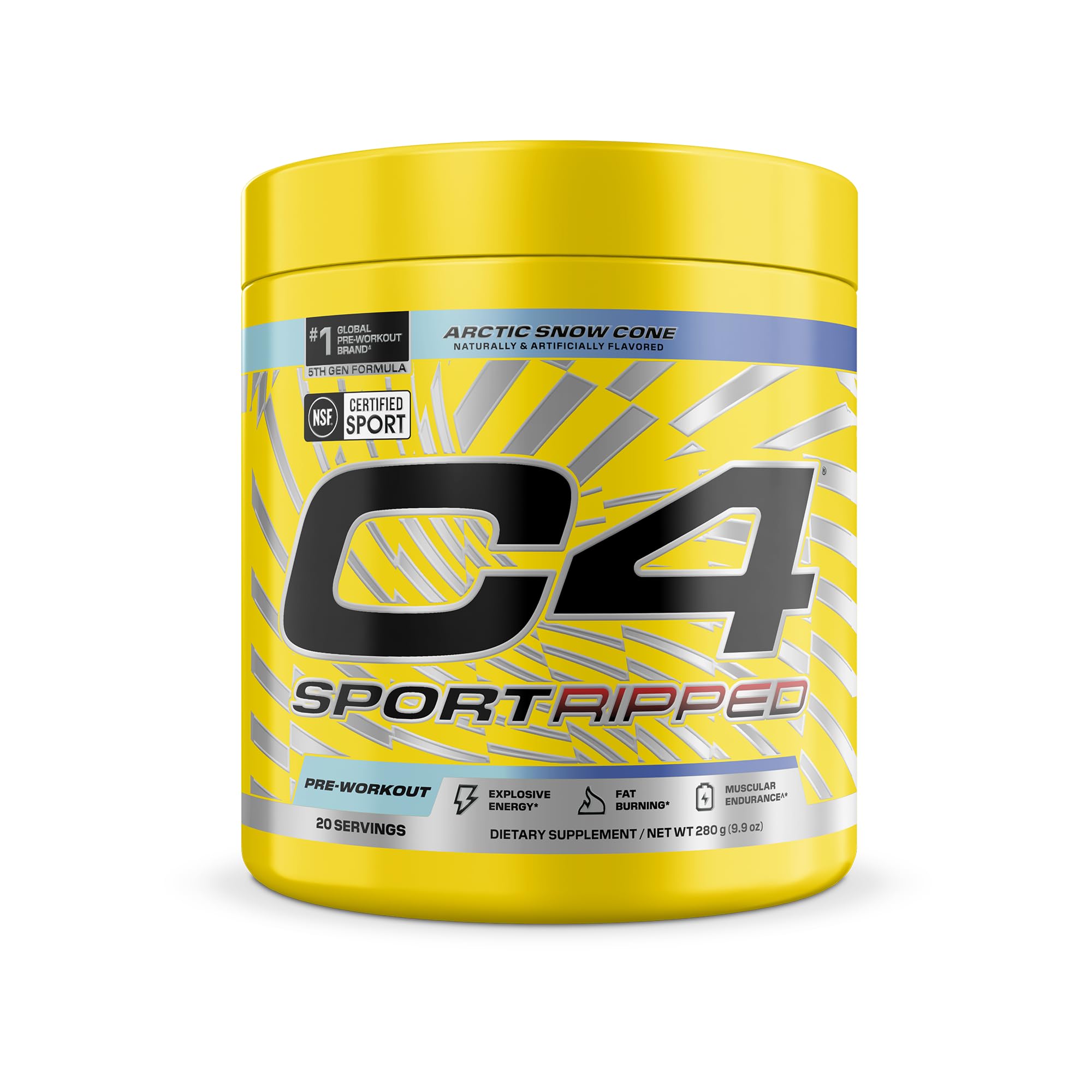 C4 Sport Ripped Pre Workout, 200mg Caffeine, Jolly Rancher Cherry, 20 Serv — Amazon image 9