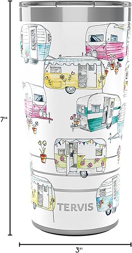 Miniatura 9 de Tervis Traveler - Vaso aislado de triple pared colorido para caravana mantiene las bebidas frías y calientes, 20 onzas, acero inoxidable