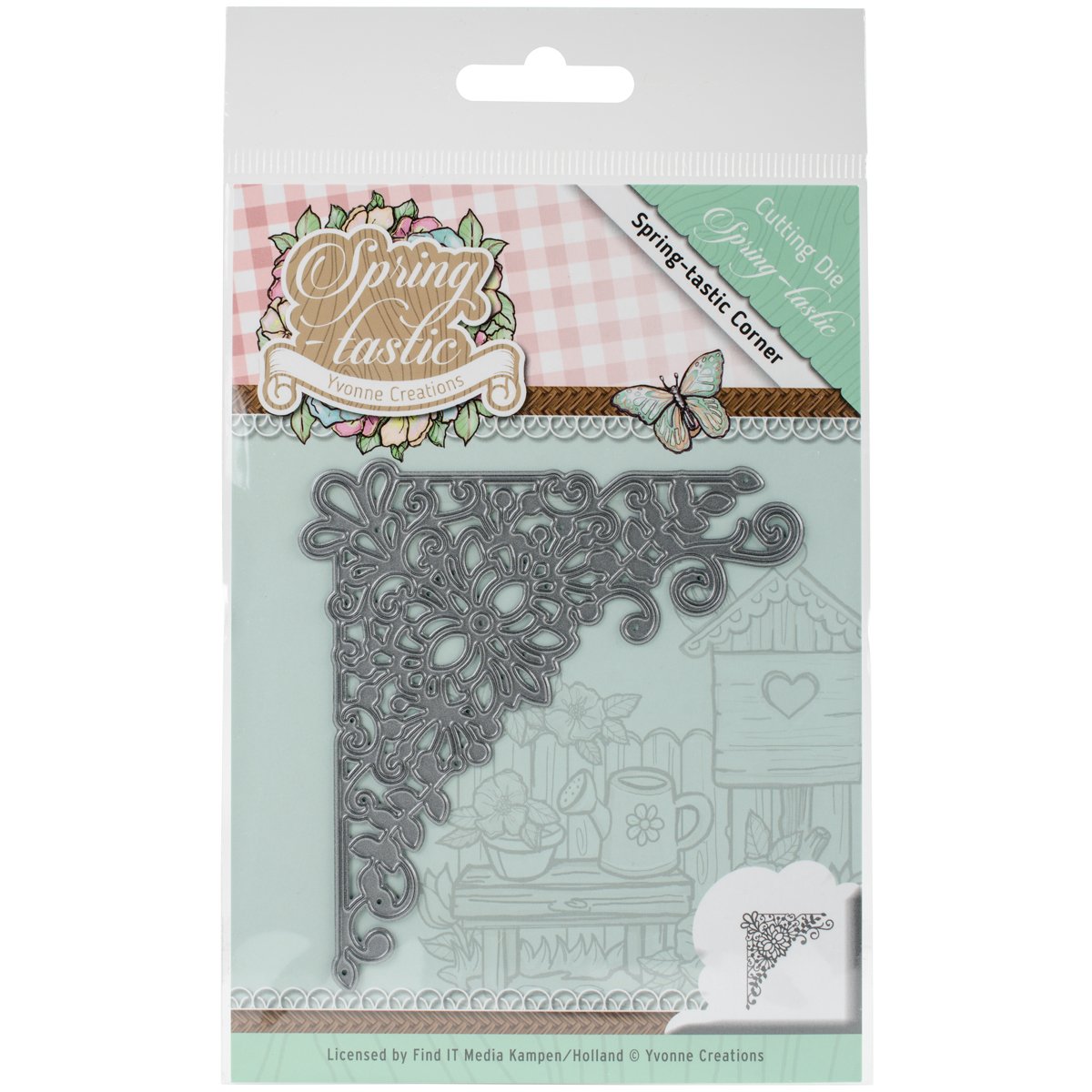 Yvonne Creations Die Spring-Tastic-Corner, Metal, Grey, 8.8 x 8.6 x 0.05 cm