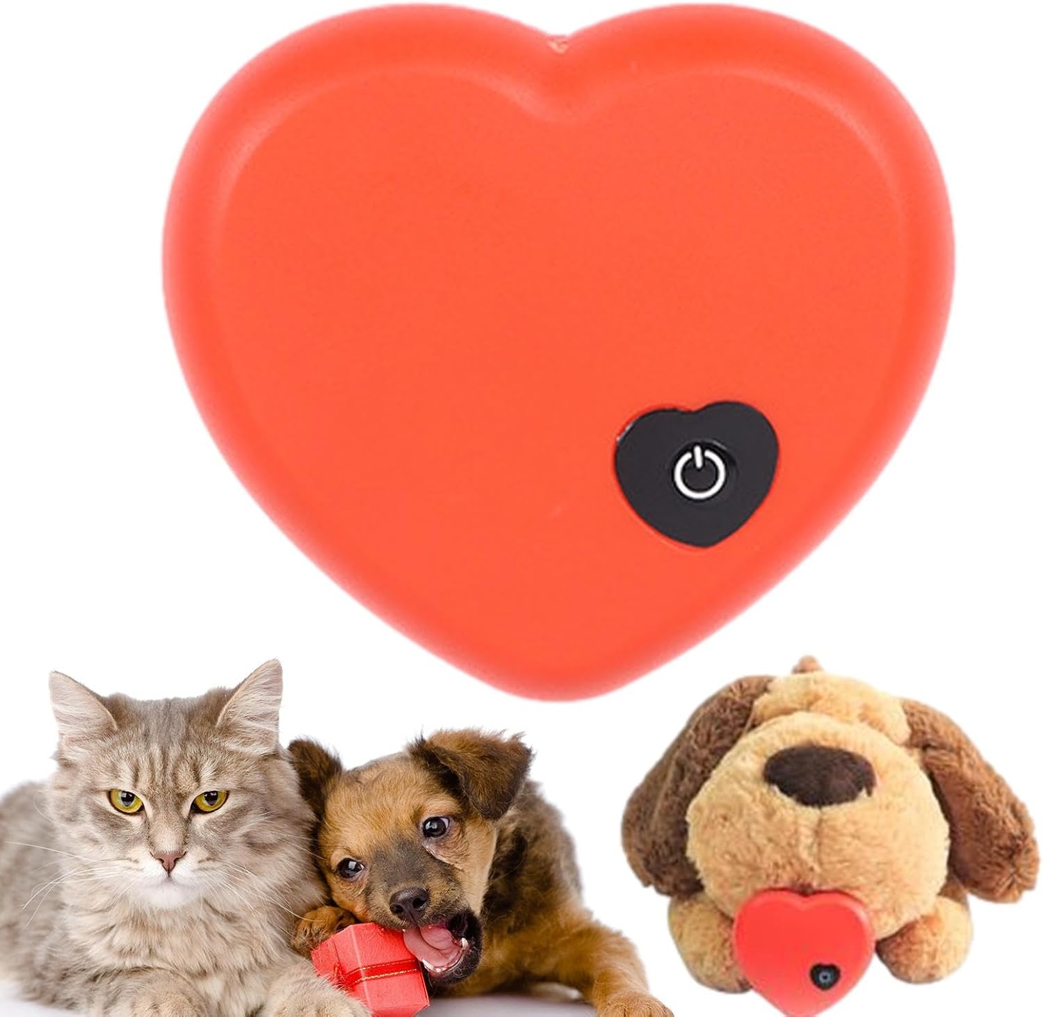 CEMELI Pet Heartbeat Simulator,Relaxing Heartbeat Dog Toy for Puppy Realistic Cat Toys